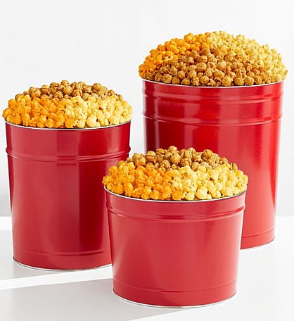 Simply Red Popcorn Tins